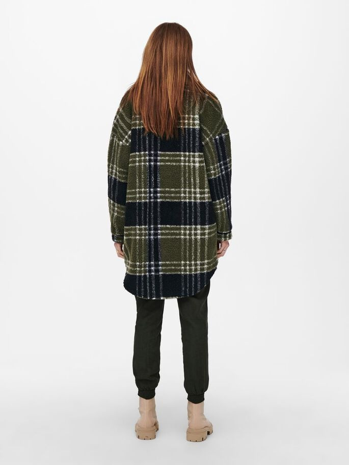Пальто ONLNEWCAMILLA TEDDY SHACKET AOP CC OTW 15228399-Kalamata-Checks:as SS ONLY M Хакі 15228399-KALAMATA-CHECKS: