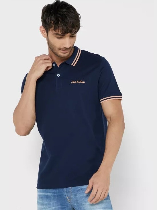 Поло JJNERY POLO 12200511-Navy Blazer-Fit:Standard Jack&Jones M Темно-синій 12200511-NAVY BLAZER-FIT: