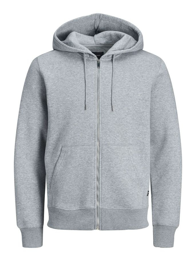 Толстовка JJESOFT BASIC SWEAT ZIP HOOD NOOS 12191895-Light Grey Melange-Fit:REG FIT Jack&Jones L Сір 12191895-Light Grey Melan