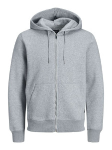 Толстовка JJESOFT BASIC SWEAT ZIP HOOD NOOS 12191895-Light Grey Melange-Fit:REG FIT Jack&Jones L Сір 12191895-LIGHT GREY MELAN