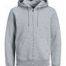 Толстовка JJESOFT BASIC SWEAT ZIP HOOD NOOS 12191895-Light Grey Melange-Fit:REG FIT Jack&Jones L Сір 12191895-LIGHT GREY MELAN