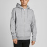 Толстовка JJESOFT BASIC SWEAT ZIP HOOD NOOS 12191895-Light Grey Melange-Fit:REG FIT Jack&Jones L Сір 12191895-LIGHT GREY MELAN