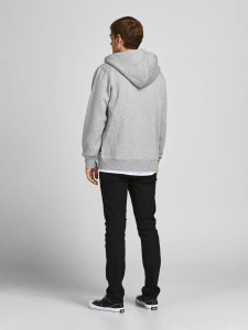 Толстовка JJESOFT BASIC SWEAT ZIP HOOD NOOS 12191895-Light Grey Melange-Fit:REG FIT Jack&Jones L Сір 12191895-LIGHT GREY MELAN