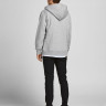 Толстовка JJESOFT BASIC SWEAT ZIP HOOD NOOS 12191895-Light Grey Melange-Fit:REG FIT Jack&Jones L Сір 12191895-LIGHT GREY MELAN