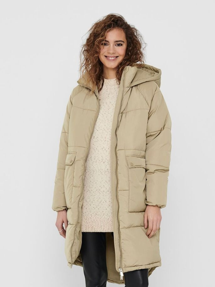 Пальто ONLGABI OVERSIZED LONG COAT OTW NOOS 15160167-Crockery ONLY M Бежевий 15160167-Crockery