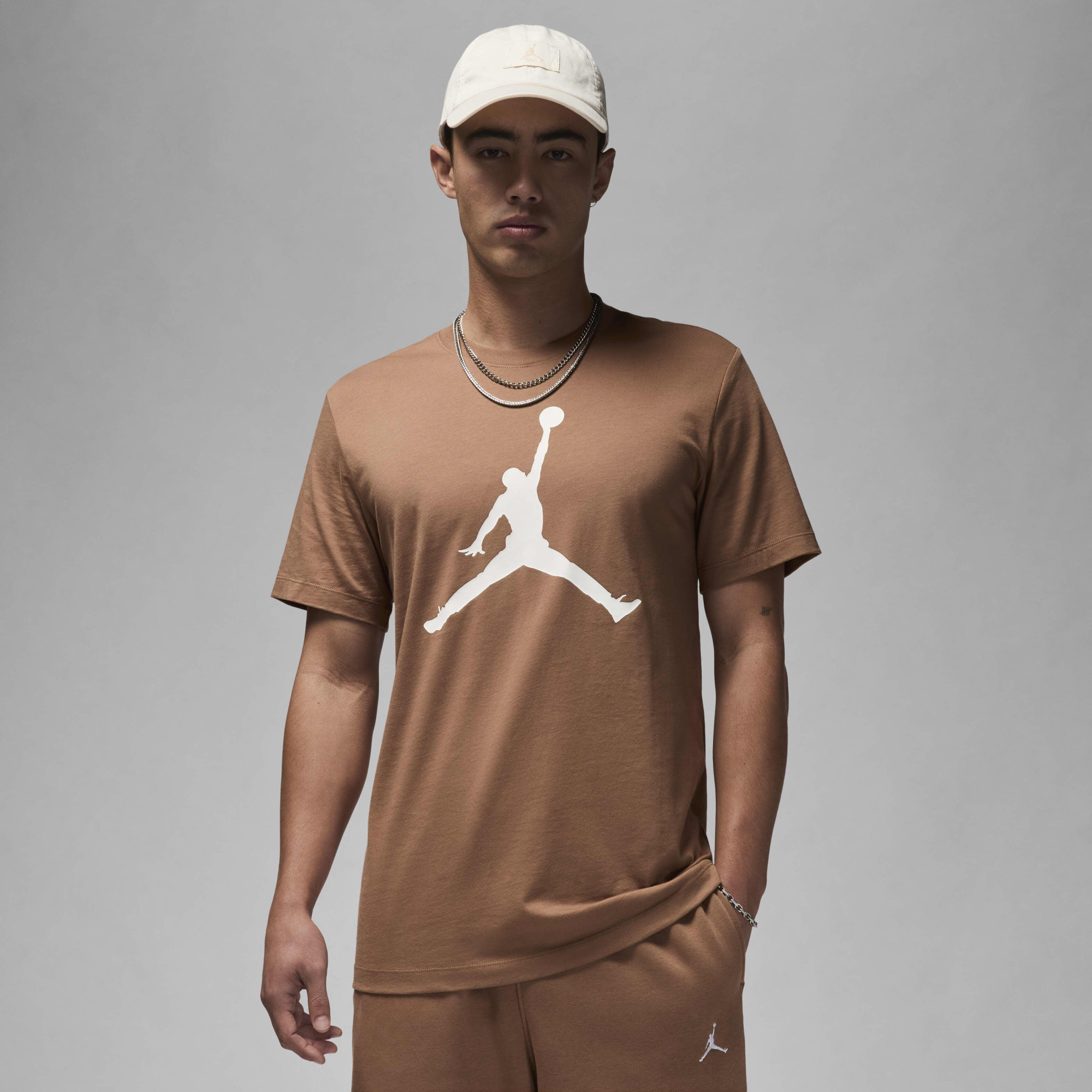 Футболка чоловіча Air Jordan M J Jumpman Ss Crew Brown CJ0921-223