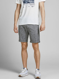 Шорти JJIDAVE JJLINEN SHORTS AKM 12184684 Black Jack&Jones S Темно-синій 12184684BLACK