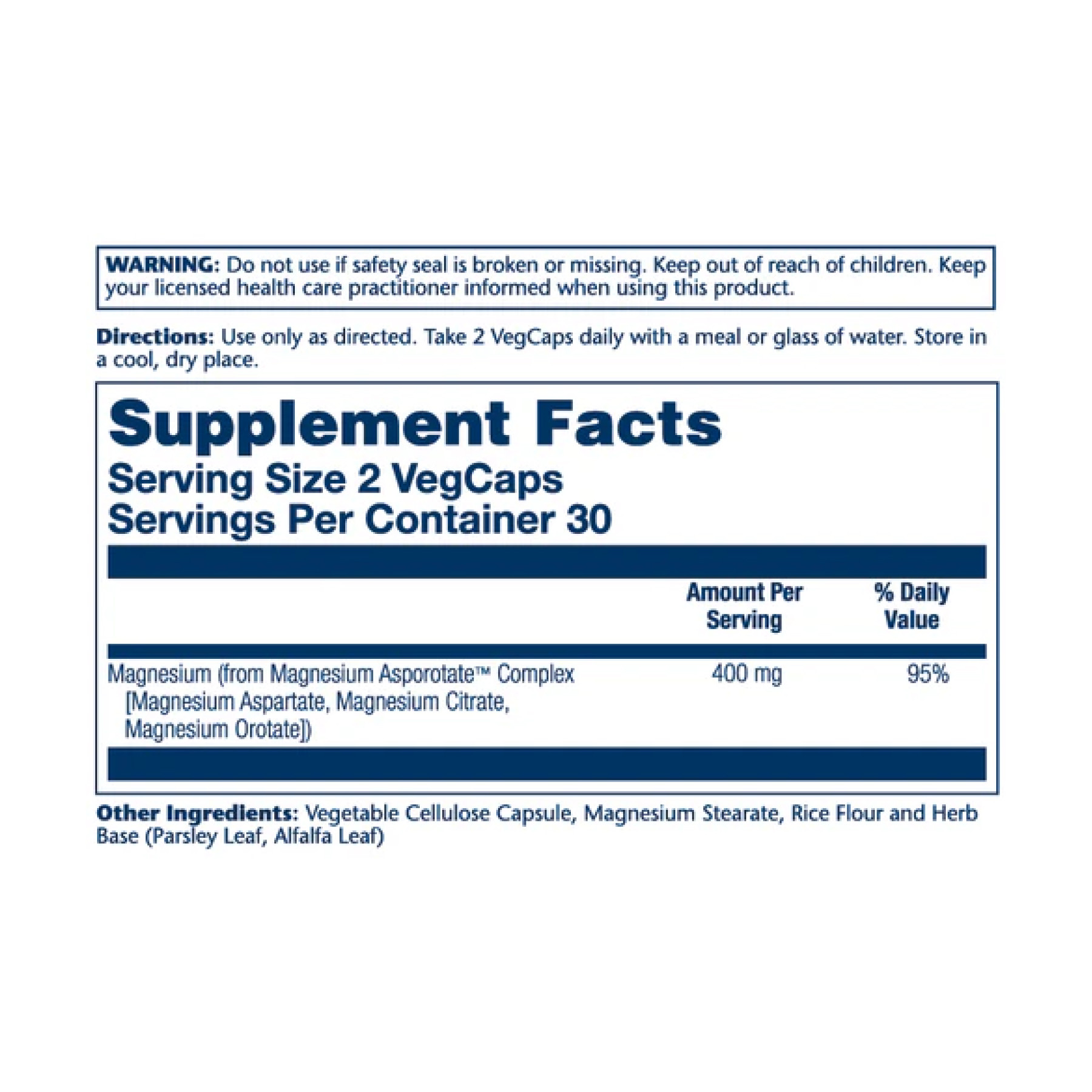 Капсули Solaray Magnesium Asporotate 400mg - 60 vcaps 2023-10-2394