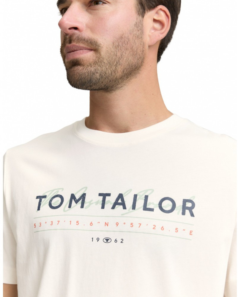 Футболка men's T-shirt 1050136-10348 Tom Tailor L Білий 1050136-10348