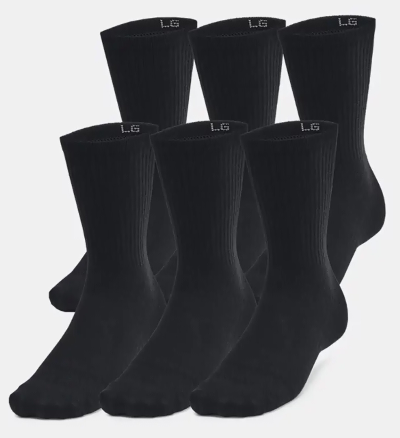 Шкарпетки UA Essential 6pk Crew чорний Уні LG 1387058-001