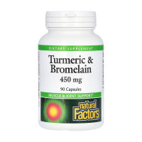 Капсули Natural Factors Turmeric & Bromelain 450mg - 90 caps 2023-10-5744