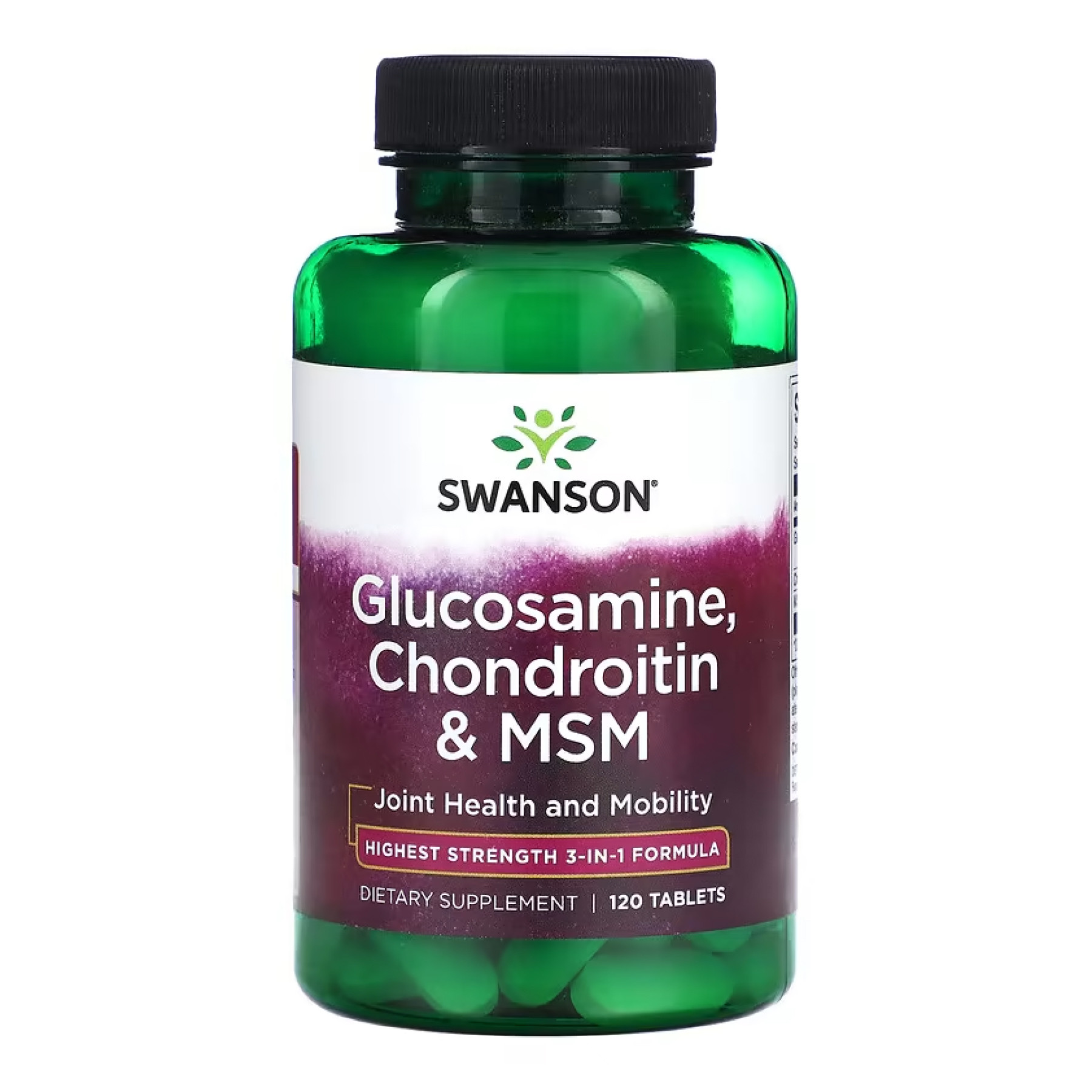 Таблетки Swanson Glucosamine, Chondroitin & Msm Highest Strength3-in-1 Formula - 120 tabs 2023-10-4063