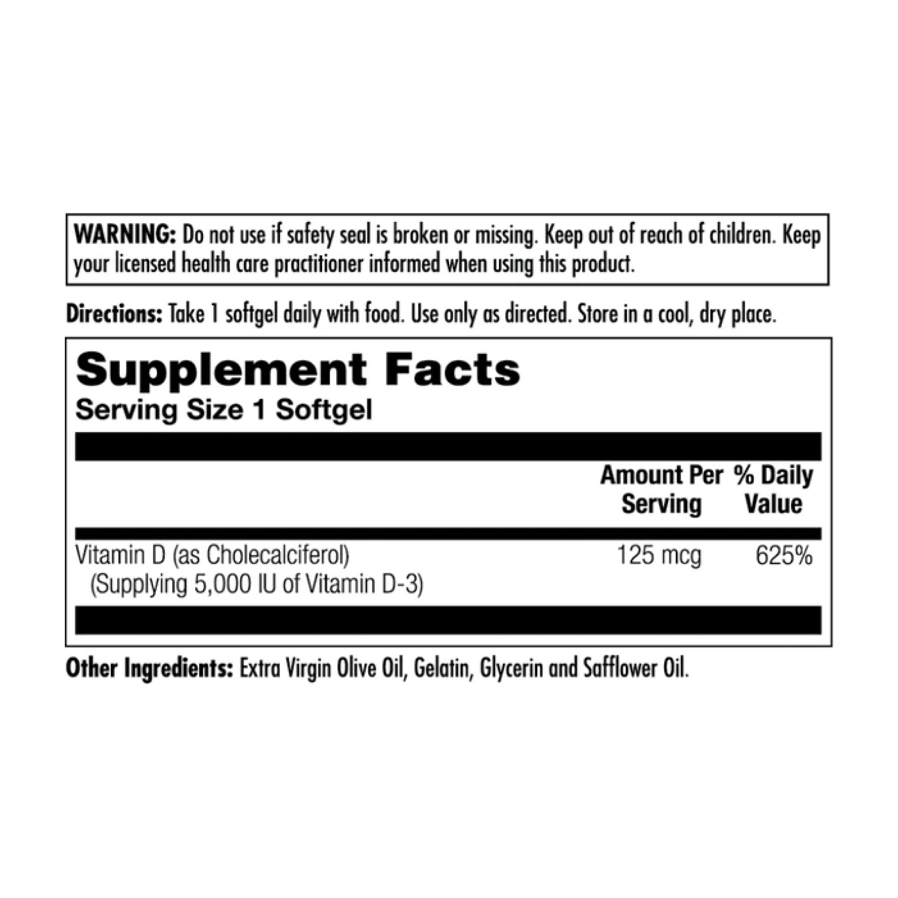 Софт гелеві капсули D-3 5000 IU 125mcg - 90 Softgel 2022-10-1773