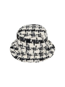 Панама зимова ONLJANET TEDDY  BUCKET HAT 15221176-Black-Checks:WHITE ONLY ONE SIZE Білий 15221176-BLACK-CHECKS:WHI