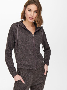 Толстовка ONPNASHA LS HOOD ZIP BRUSH SWEAT 15236667-Sparrow-Detail:w. Melange Only Play M Темно-кори 15236667-SPARROW-DETAIL:W