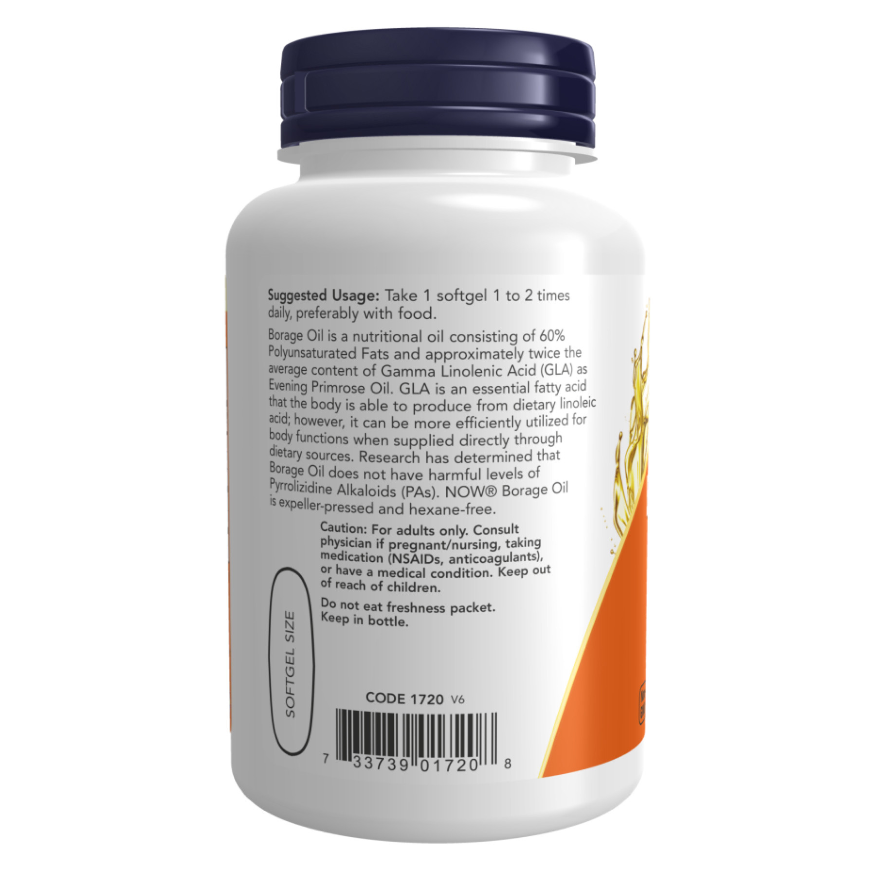 Софт гелеві капсули Borage Oil 1000 mg - 120 sgels 2022-10-2371