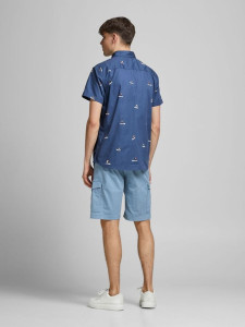 Сорочка JORPLAYA SHIRT SS 12187953 Ensign Blue Jack&Jones L Синій 12187953ENSIGNBLUE