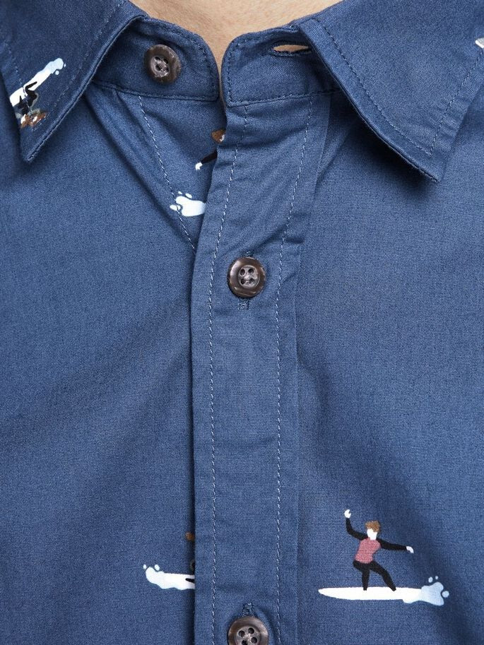 Сорочка JORPLAYA SHIRT SS 12187953 Ensign Blue Jack&Jones L Синій 12187953EnsignBlue