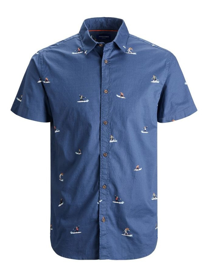 Сорочка JORPLAYA SHIRT SS 12187953 Ensign Blue Jack&Jones L Синій 12187953EnsignBlue