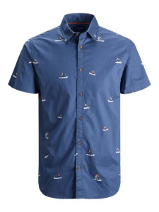 Сорочка JORPLAYA SHIRT SS 12187953 Ensign Blue Jack&Jones L Синій 12187953ENSIGNBLUE