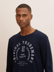 Футболка з довгим рукавом 1034513-10668 Tom Tailor L Темно-синій 1034513-10668