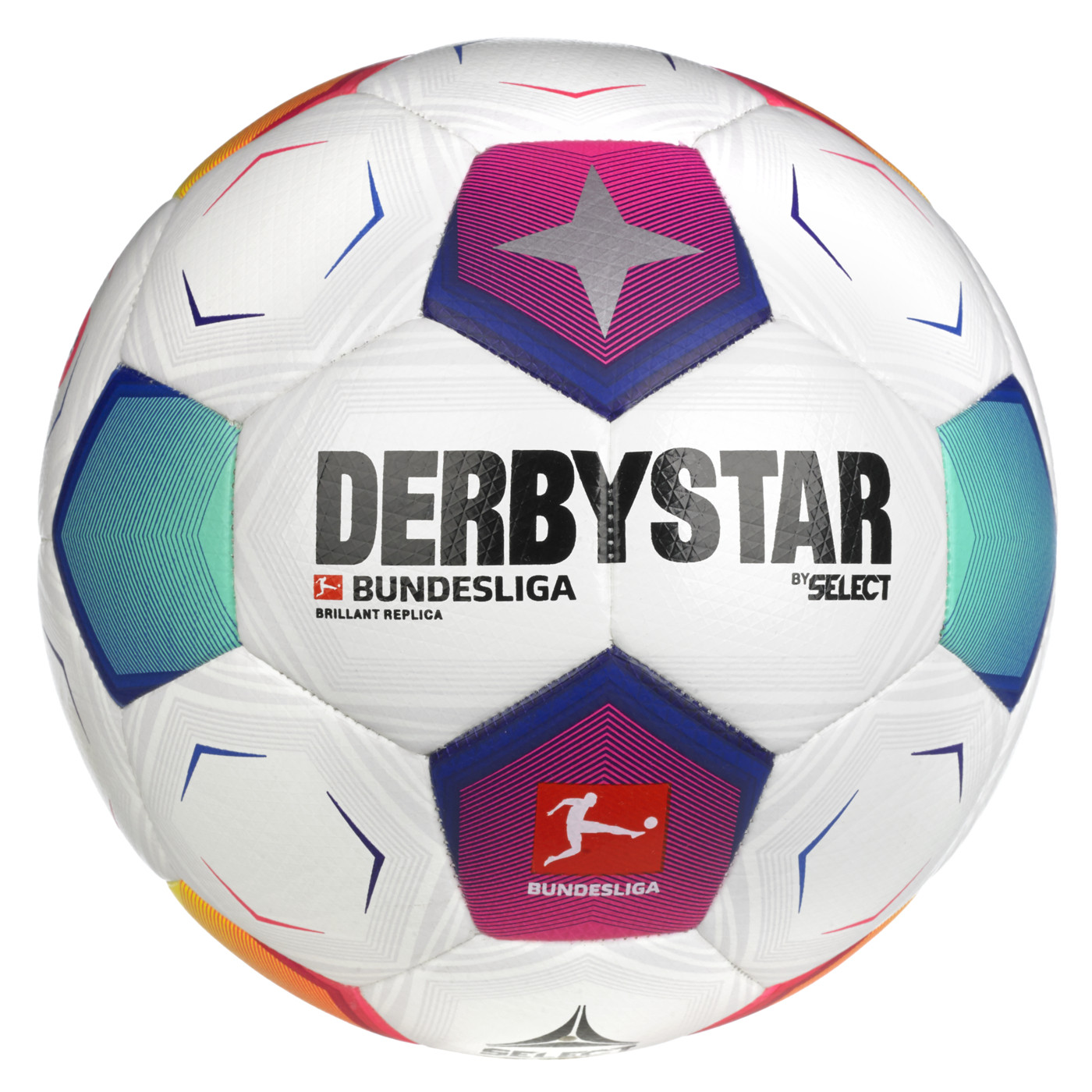 М'яч футбольний SELECT DERBYSTAR Bundesliga Brillant Replica v23 (672) біло/син/фіолет, 4 395410