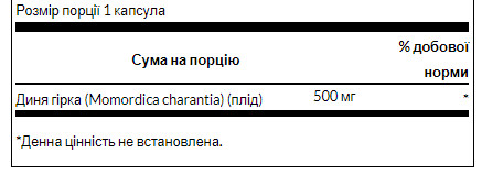 Капсули Bitter Melon 500 mg - 60caps 100-78-2894334-20