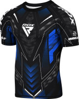 Футболка компресійна RDX COMPRESSION SHIRT HALF SLEEVES IMMAF-1 чорний, синій Уні L CSH-IMF-1U