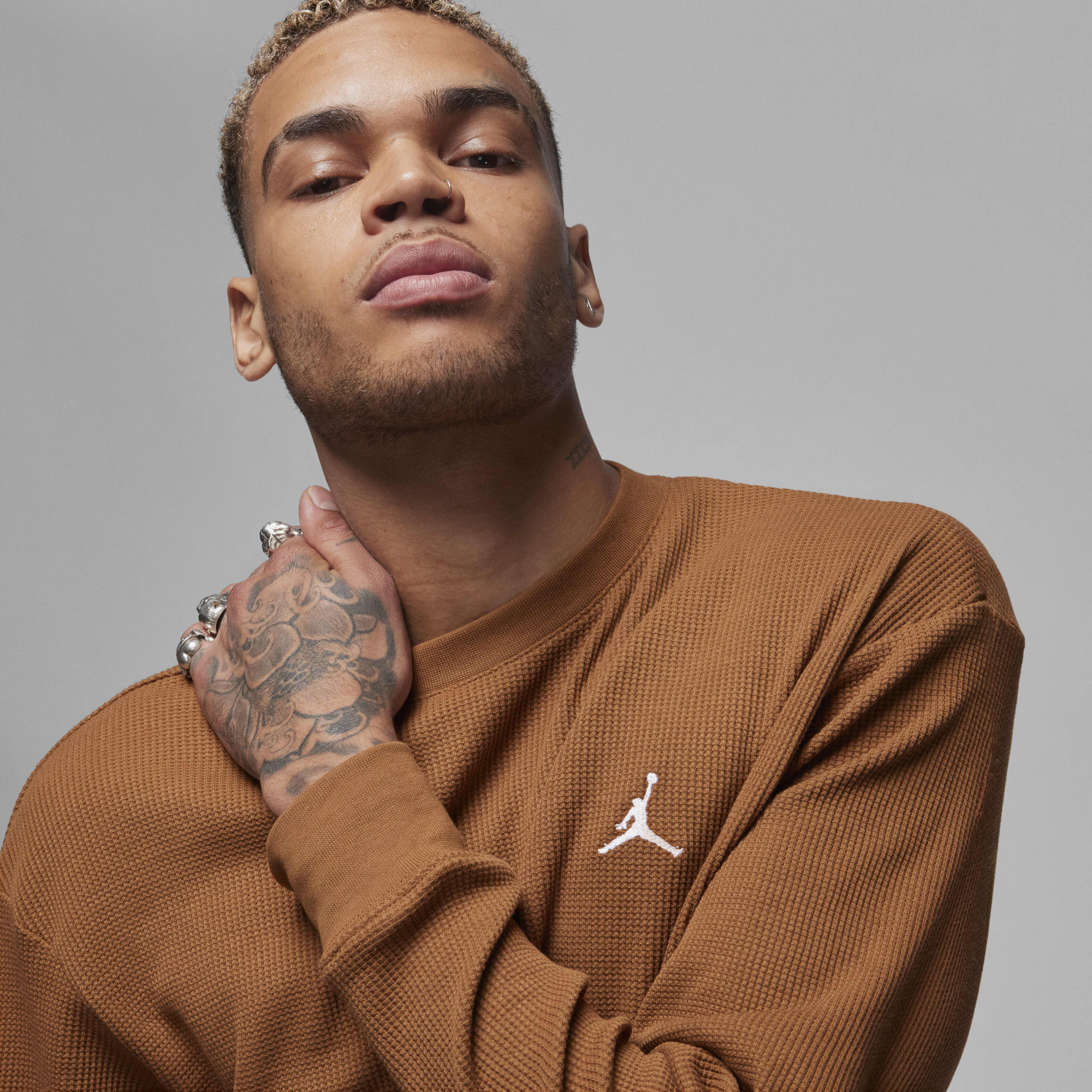 Лонгслів Air Jordan Essentials Waffle Knit Top Brown FD7461-281