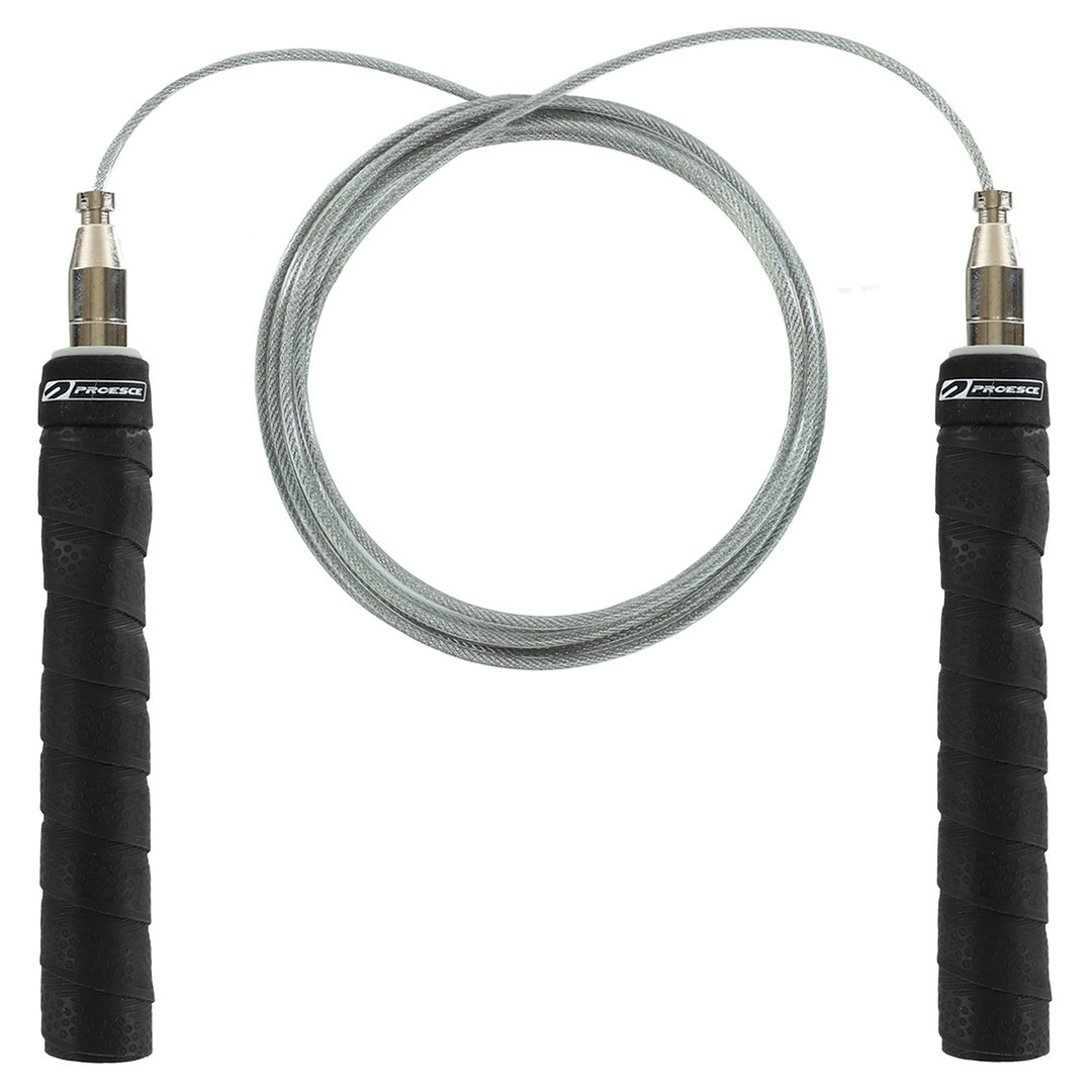 Скакалка швидкісна Кроссфіт з підшипником та сталевим тросом PROESCE FI-1945-BK, Цвет Чёрный, Размер FI-1945-BK