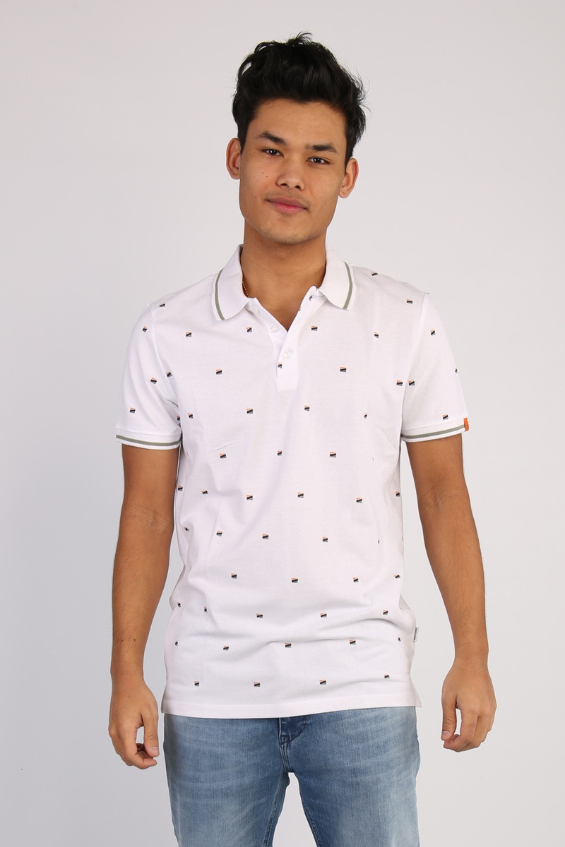 Поло JORLOGON AOP POLO SS 12185609 White Jack&Jones XL Білий 12185609White