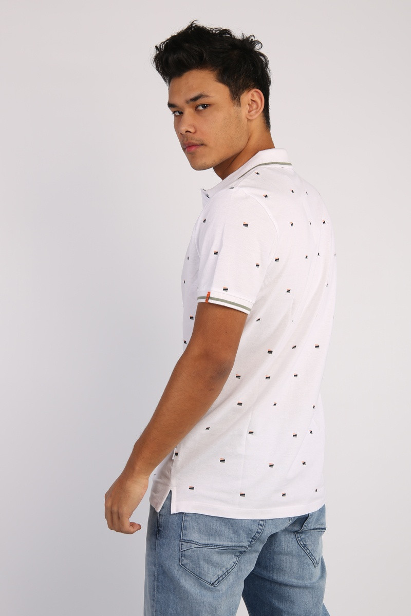 Поло JORLOGON AOP POLO SS 12185609 White Jack&Jones XL Білий 12185609White