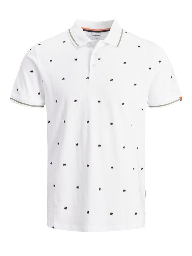 Поло JORLOGON AOP POLO SS 12185609 White Jack&Jones XL Білий 12185609White