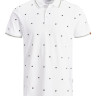 Поло JORLOGON AOP POLO SS 12185609 White Jack&Jones XL Білий 12185609WHITE
