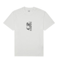 Футболка C.P. Company 30/1 JERSEY VERTICAL LOGO T-SHIRT WHITE 18CMTS138A005100W-103