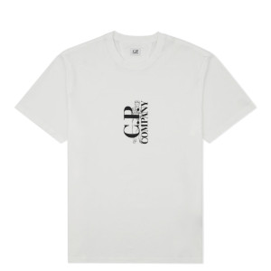 Футболка C.P. Company 30/1 JERSEY VERTICAL LOGO T-SHIRT WHITE 18CMTS138A005100W-103