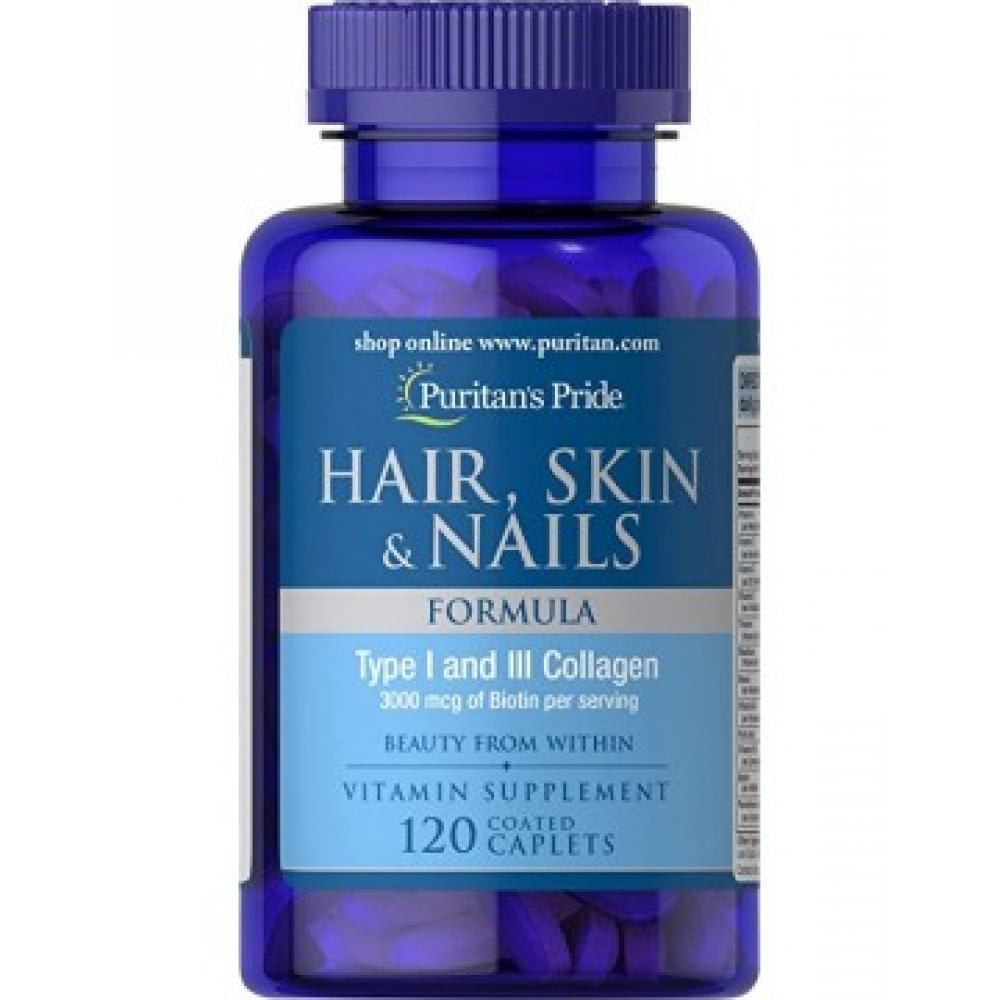 Капсули Hair Skin and Nails Formula Type 1 and 3 Collagen - 60 caps 100-47-0670302-20
