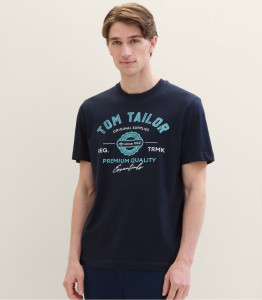 Футболка LOGO TEE MEN'S T-SHIRT 1037735ХХ10302 Tom Tailor L Темно-синій 1037735ХХ10302