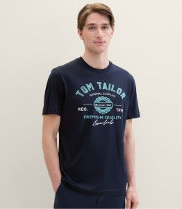 Футболка LOGO TEE MEN'S T-SHIRT 1037735ХХ10302 Tom Tailor L Темно-синій 1037735ХХ10302