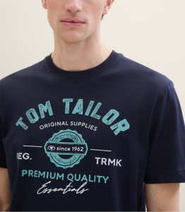 Футболка LOGO TEE MEN'S T-SHIRT 1037735ХХ10302 Tom Tailor L Темно-синій 1037735ХХ10302