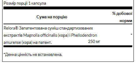 Таблетки Relora 250mg - 90 caps 2022-10-2028