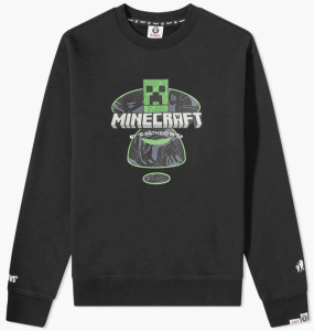 Кофта AAPE By A Bathing Ape x Minecraft logo sweatshirt in black AAP SE M9564XX