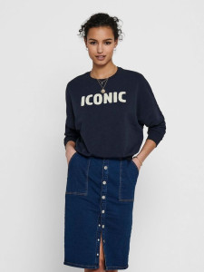 Толстовка ONLEDITH LIFE L/S O-NECK SWT 15225077 Night Sky ONLY M Темно-синій 15225077NIGHTSKY