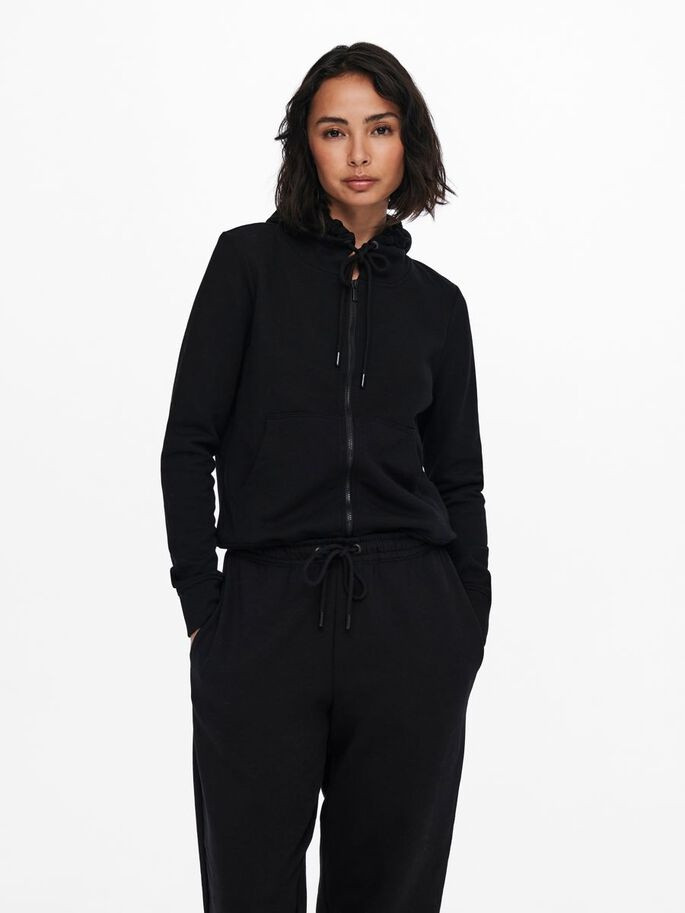 Толстовка ONLFEEL LIFE L/S ZIP HOOD SWT 15240765-Black ONLY L Чорний 15240765-Black