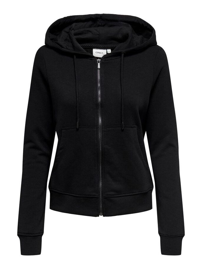 Толстовка ONLFEEL LIFE L/S ZIP HOOD SWT 15240765-Black ONLY L Чорний 15240765-Black