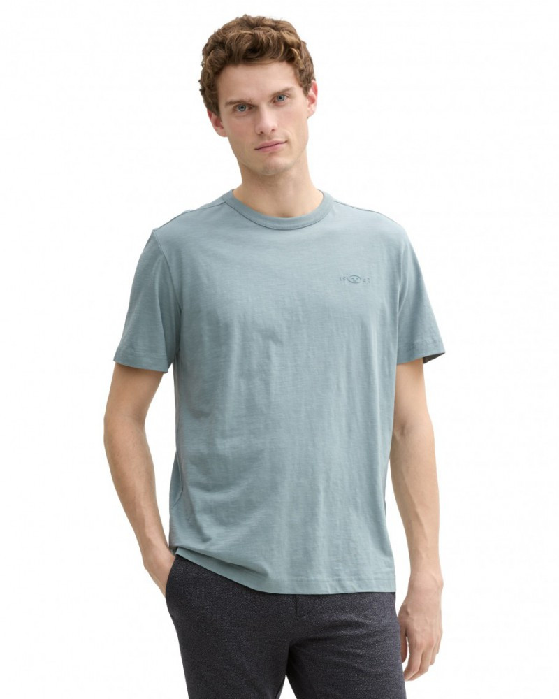 Футболка Basic cotton T-shirt 1045627-27475 Tom Tailor L Блакитний 1045627-27475