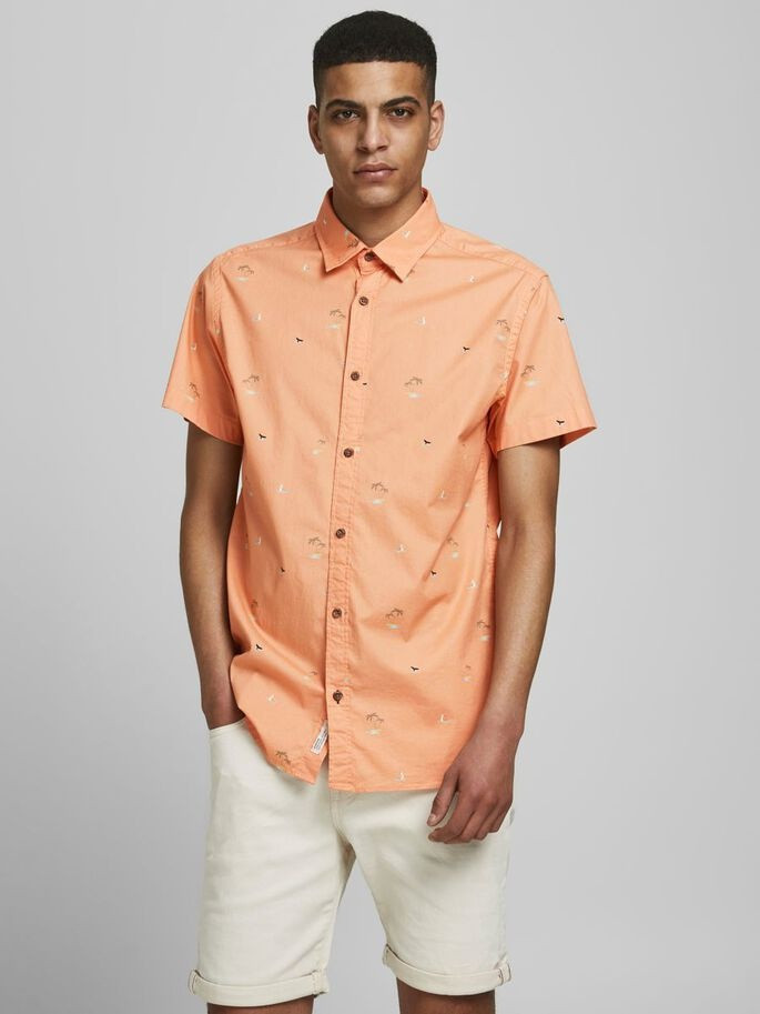 Сорочка JORPLAYA SHIRT SS 12187953 Shell Coral Jack&Jones L Кораловий 12187953ShellCoral