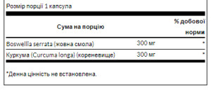 Капсули Full Spect Boswellia and Curcumin - 60 Caps 100-37-4856184-20