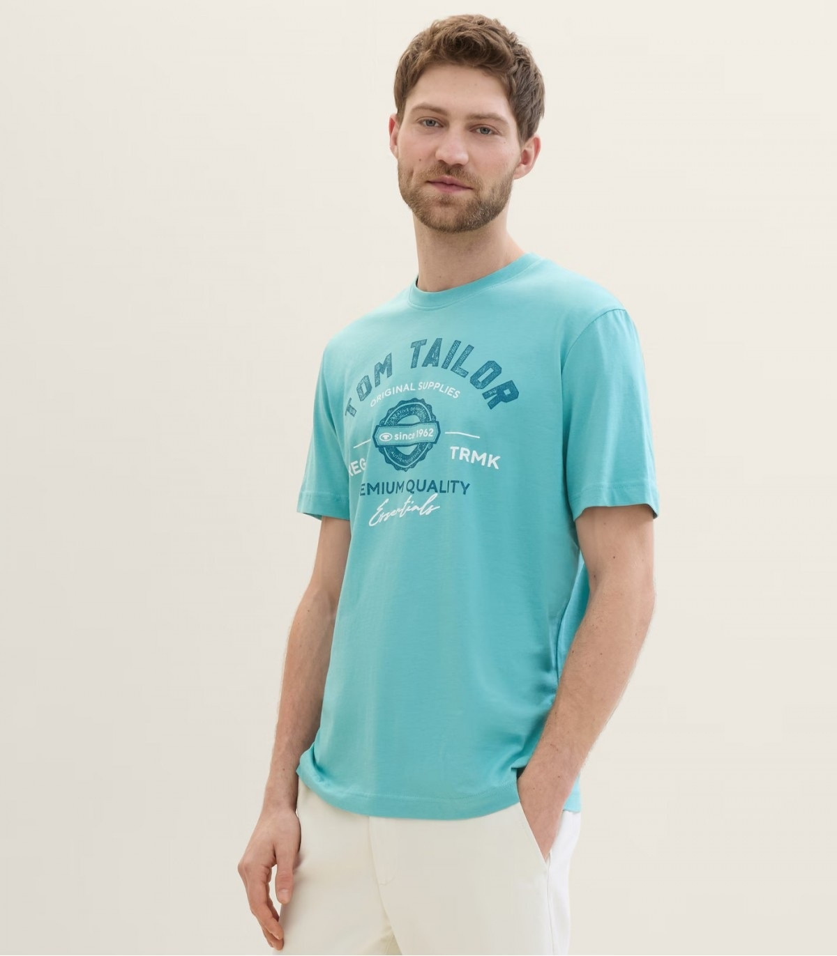 Футболка LOGO TEE MEN'S T-SHIRT 1037735ХХ35272 Tom Tailor L Блакитний 1037735ХХ35272
