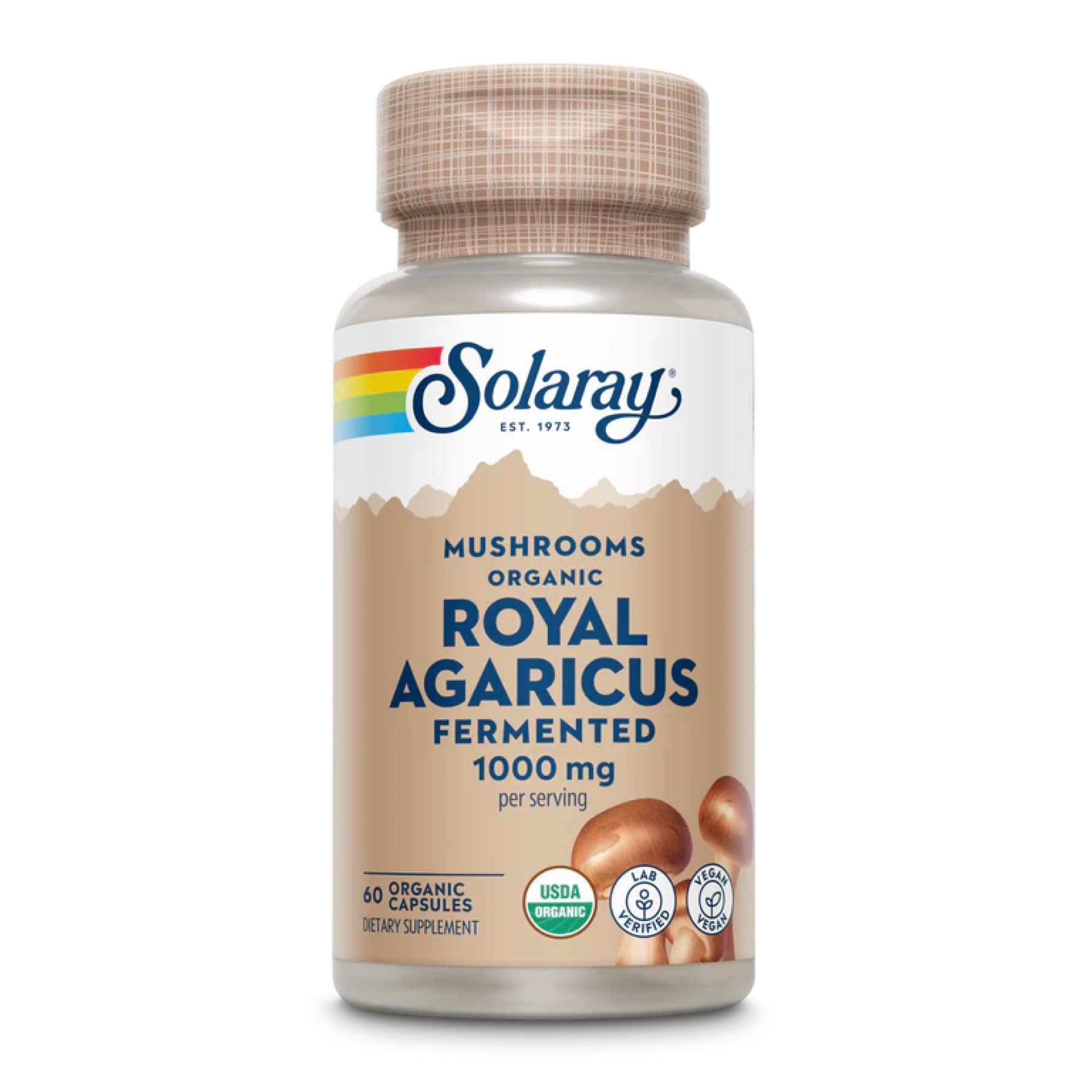 Капсули Solaray Org Grown Fermented Royal Agaricus 500mg - 60 caps 2023-10-2407